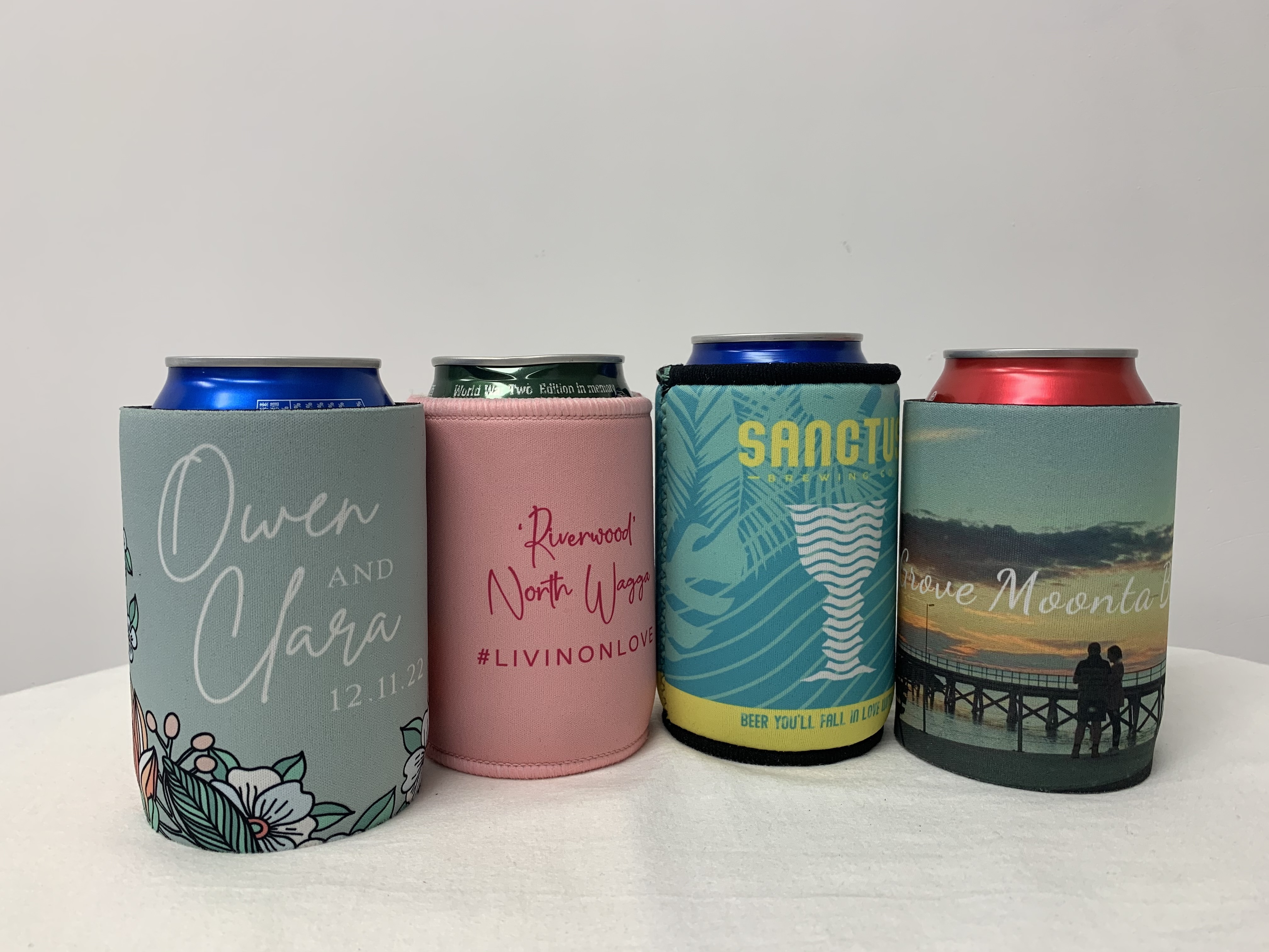 Logo Printed Can Cooler Neoprene Neoprene Tube 375ML Beer Can Cooler Neoprene Stubby Holder