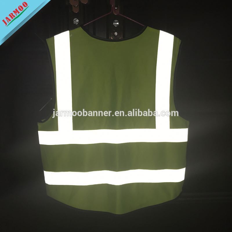 Printed Cheap Safety Vest Jacket Fluorescent Green Reflective Safety Vest