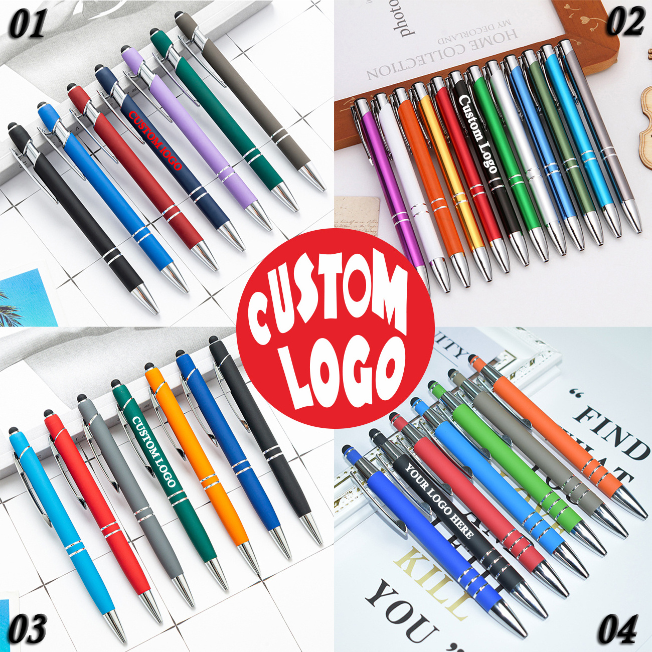 Personalized Soft Touch Metal Ballpoint Pens Promotional Pens Ballpoint Custom Logo Custom Promotional Pen Stylus