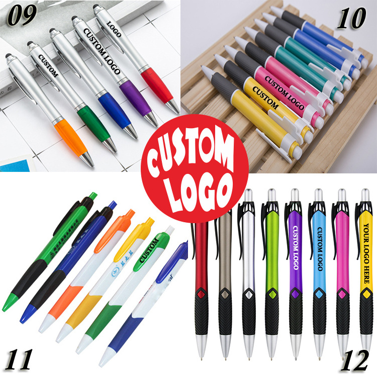 Personalized With Logo Print Ball Point Pen Advertising Cheapest Promotional Pen Gift Custom Plastic Metal Custom Ballpoint Pen