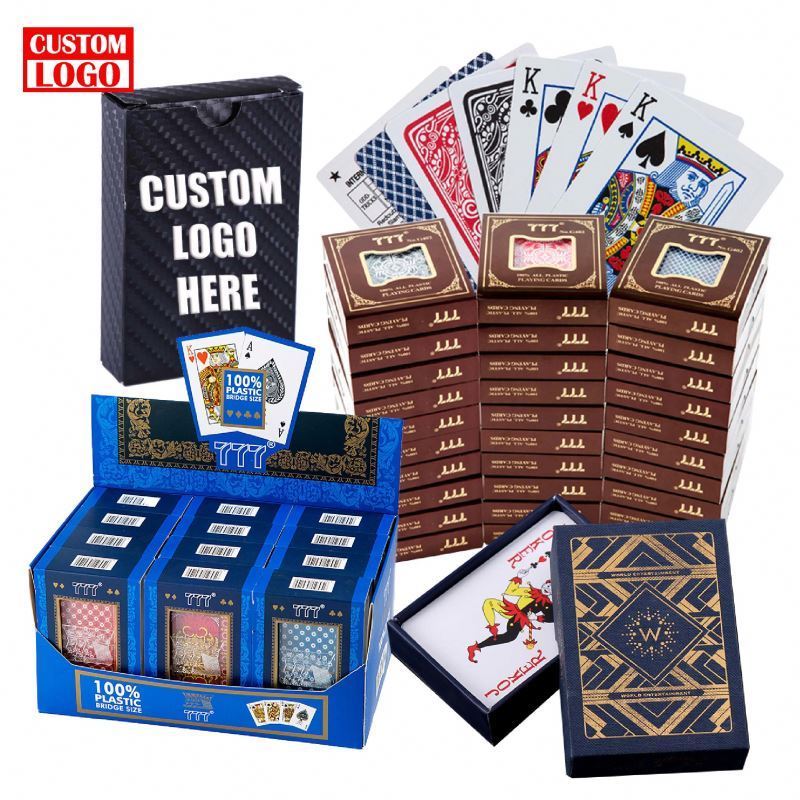 Black And Gold Design Pattern Personalized Advertising Playing Poker Cards With Gift Box Box Pack Playing Card Sets