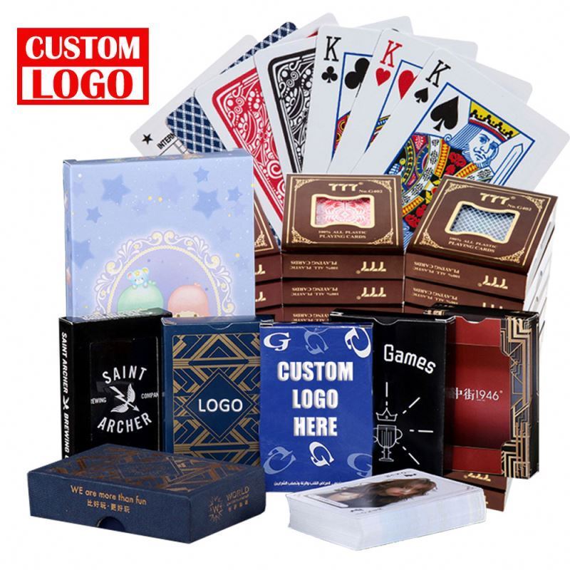 Black And Gold Design Pattern Personalized Advertising Playing Poker Cards With Gift Box Box Pack Playing Card Sets