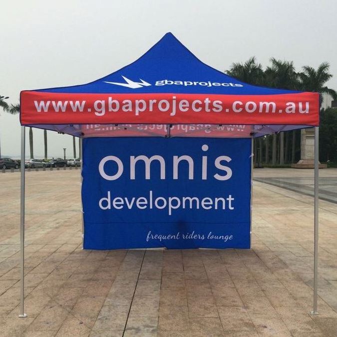 Folding Gazebo Market Tents Events Tents 10X10ft Custom Logo Printed Pop Up Gazebo With Sides