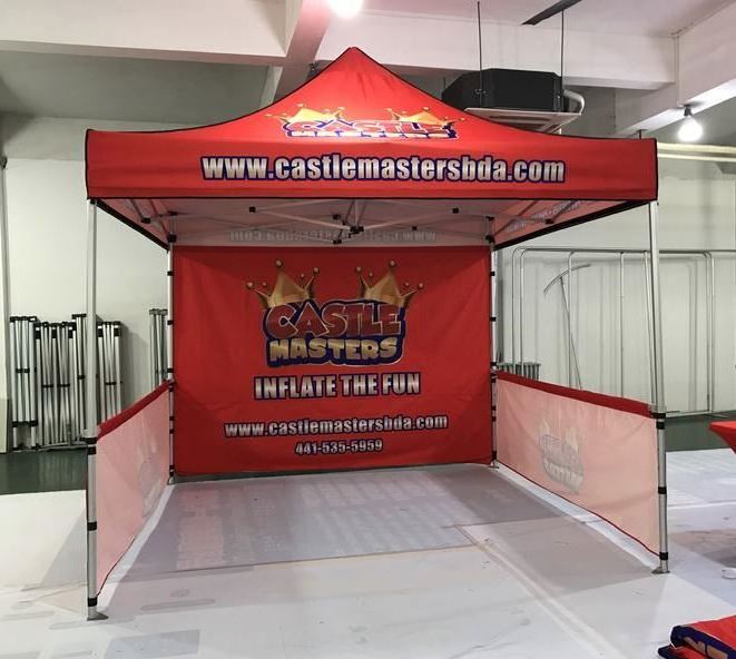 Folding Gazebo Market Tents Events Tents 10X10ft Custom Logo Printed Pop Up Gazebo With Sides