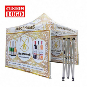 Folding Gazebo Market Tents Events Tents 10X10ft Custom Logo Printed Pop Up Gazebo With Sides