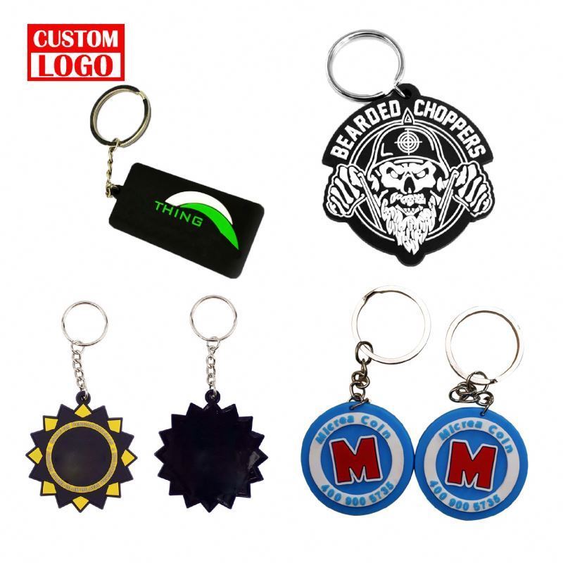 Cheap Customized Custom Your Logo Design Soft PVC Key Holders With Your Loo