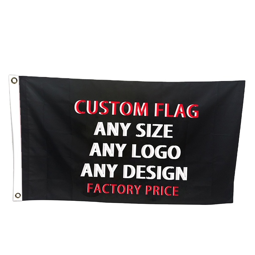 Custom Logo Print Promotional Banner Polyester Country Advertising Flag