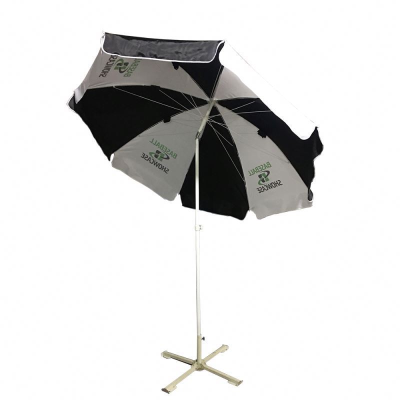 Professional Manufacturer Durable Foldable Beach Umbrella With Logo Print