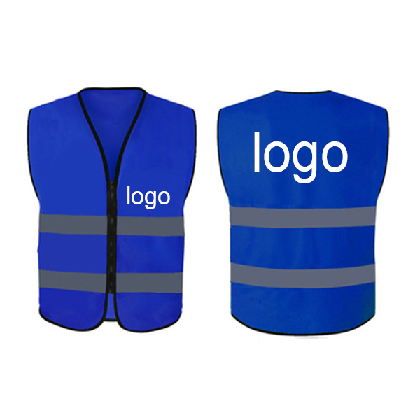 Cheap  Blue Mesh Safety Vest WIth Logo Printed