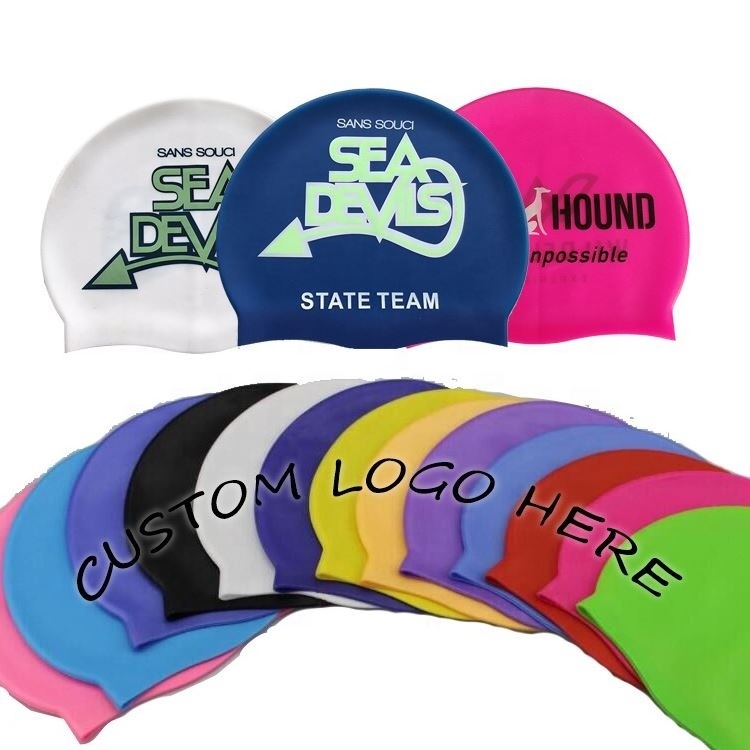 Customized National Swim Caps Adult Swim Cap Silicone College Swim Caps