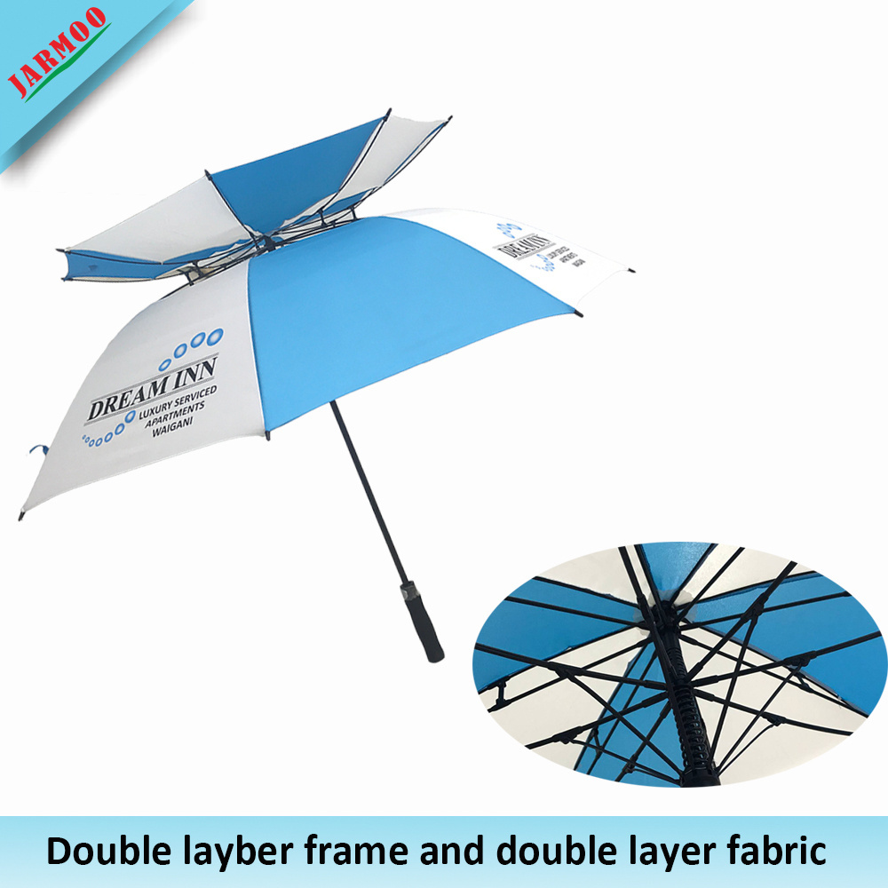 Customized Logo Printing Double Canopy Golf Umbrella