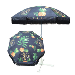 Logo Printing Cheap Beach Umbrella Sport Beach Umbrella With Tassel