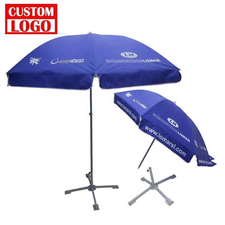 Custom Printable Water Proof Wind Proof Cheap Custom Outdoor Commercial Beach Sun Patio Umbrellas