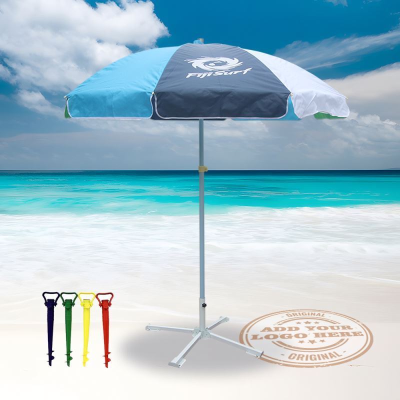 Low MOQ Portable Sun Beach Umbrella With Logo Print