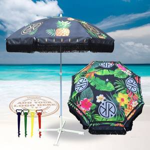 Professional Manufacturer Durable Foldable Beach Umbrella With Logo Print