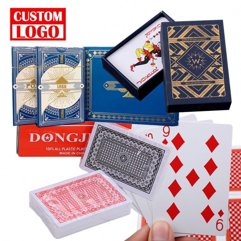 Hot Selling Playing Cards 100% Waterproof Custom Leather Playing Card Storage Box 2 Sets Playing Cards Customized