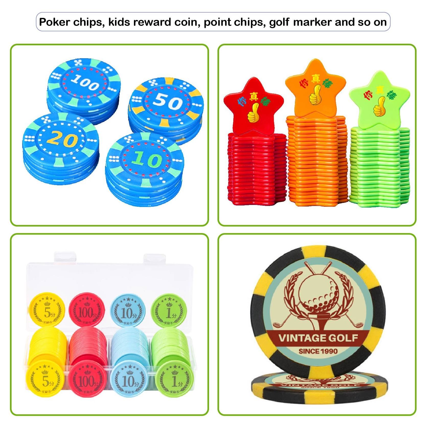 Custom Poker Chips Set With Aluminum Case Reward Cards Kids Plastic Positive Affirmation Motivational Chips Custom Poker Chips