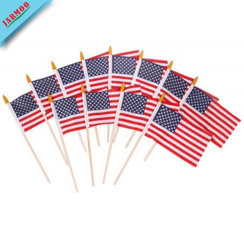 Fast Delivery Hand Waving Stick Handheld Flag Custom Size Hand Held Flags Hand Flag