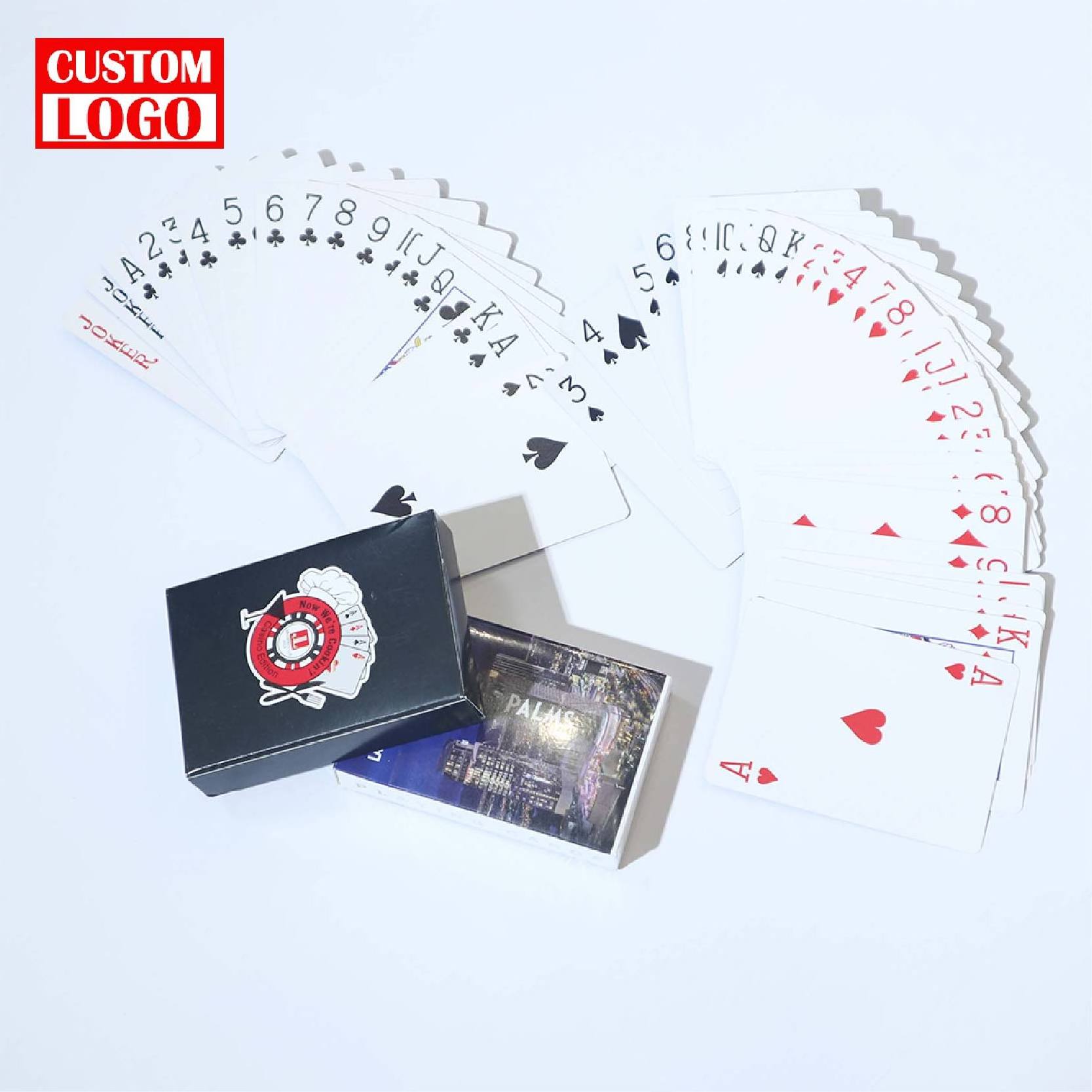 Great Feel Poker Set Custom Playing Cards Custom Logo Poker Playing Cards Black