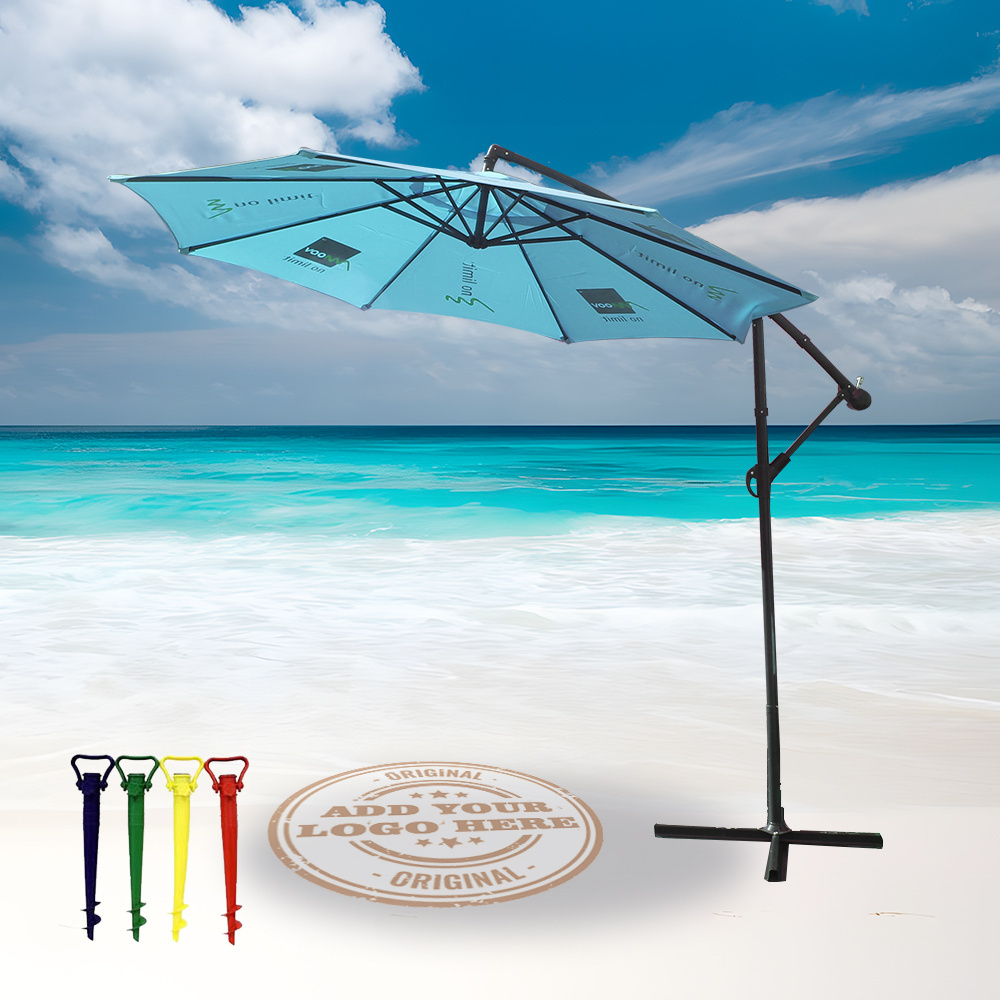 aim On Customization UV Proof Portable Beach Umbrella With Logo Print