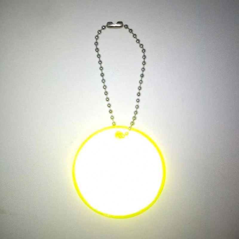 Reflector Keychain Custom Design Bag Tag OEM Custom Safety Vest Shape Reflective PVC Keychain Safety Reflective Keychain