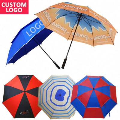 Double Layer Golf Advertising Umbrella Advertising Fiberglass Frame Promotional Umbrella Guangdong Golf Umbrella