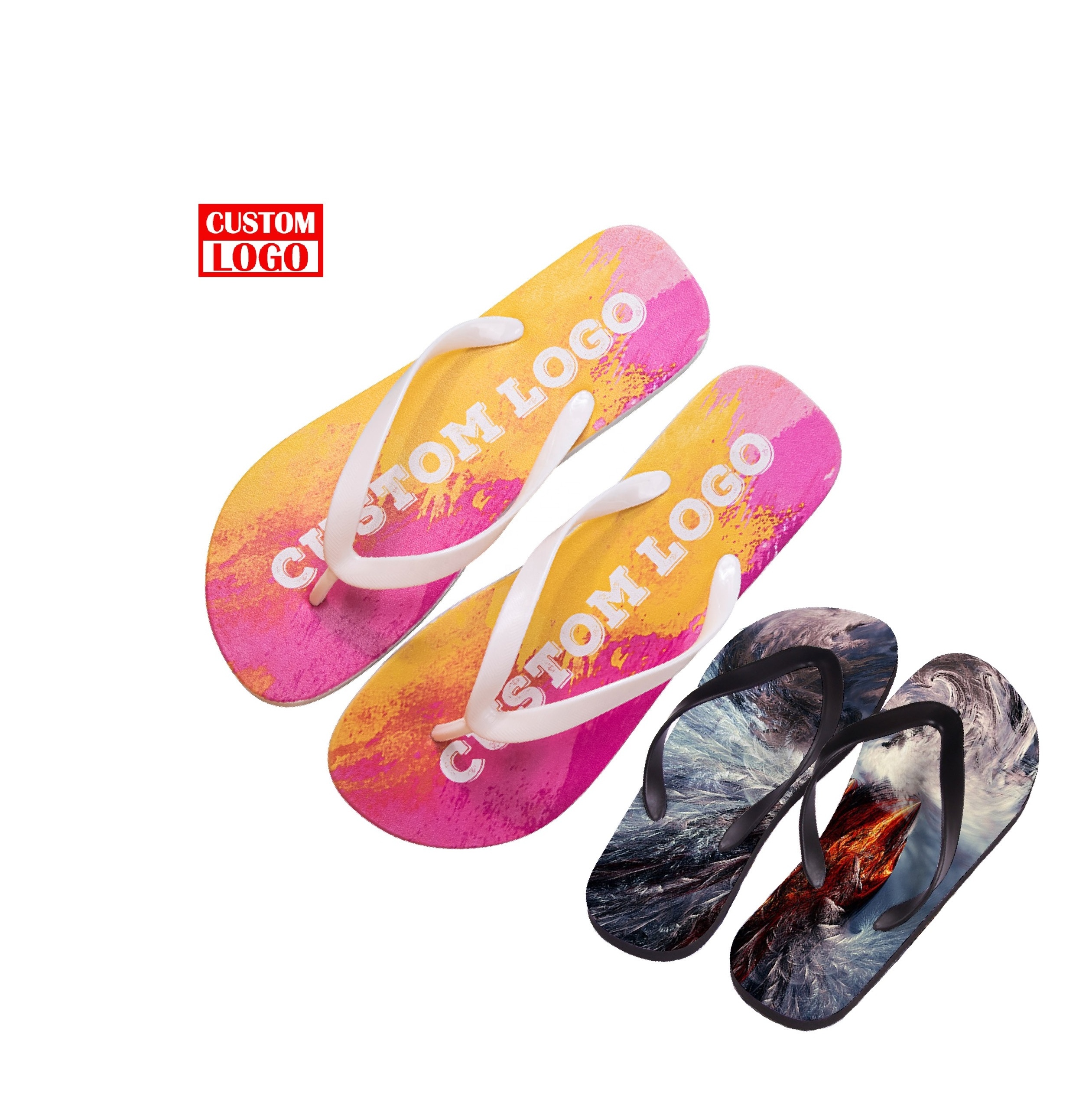 Anti-Slip Custom Women Sandals Flip Flop Custom Printing Rubber Flip Flop Wholesale Fashion Custom Embossed Flip Flops