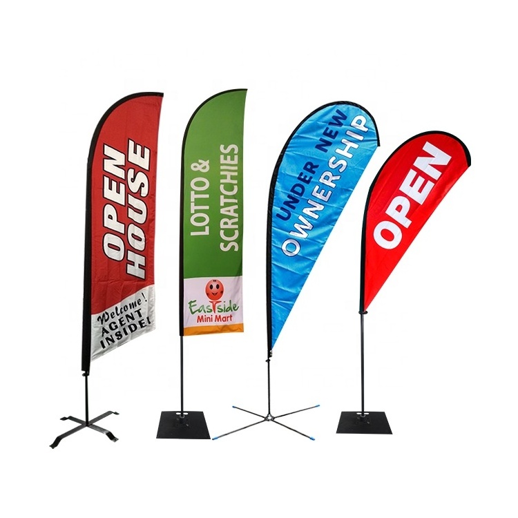 Wholesale Custom Logo Design Custom Size Swooper Beach Flag Banner Stand With Steel Pole