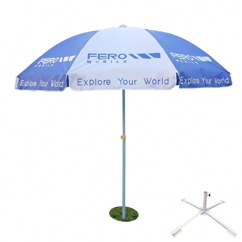 Outdoor Sunshade Sun  Large 60'' Custom Logo 8 Panels Cheap Solar Beach Umbrella Stands