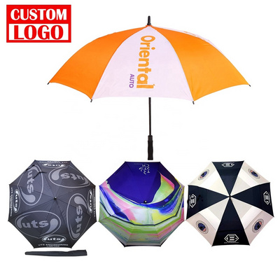 Advertising Straight Large Windproof Golf Umbrella Holder Extension Umbrella With Logo