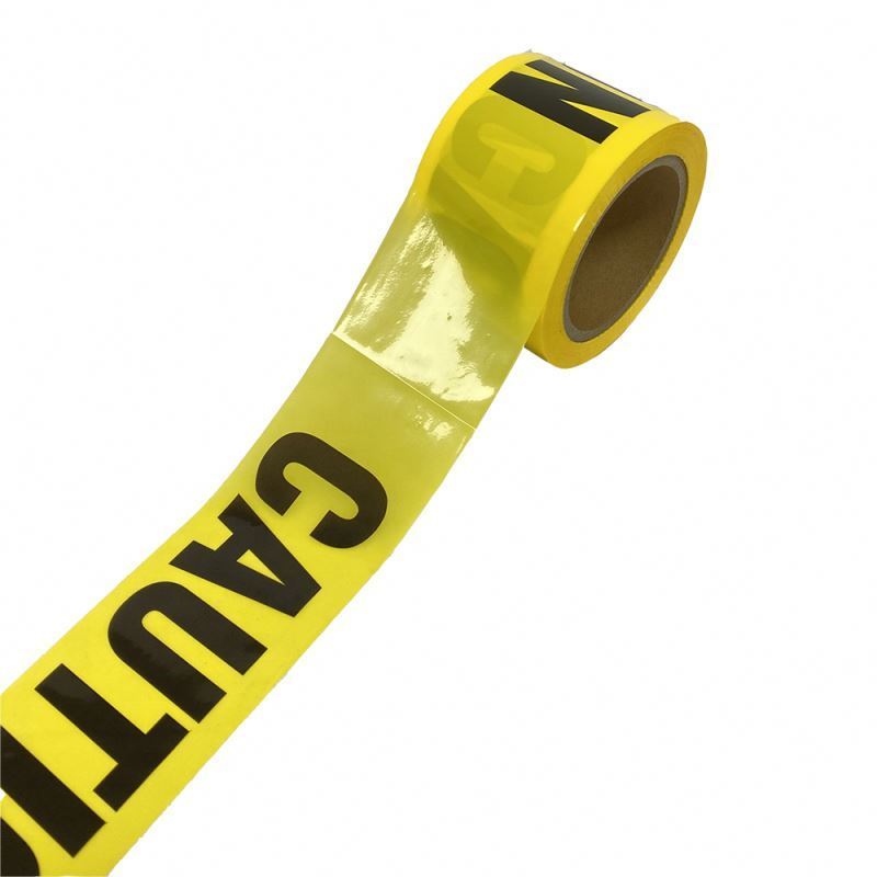 China Factory Custom Pe Warning Tape Crime Scene Caution Tape Yellow Color BOPP Film Floor Area Marking Pe Warning Tape