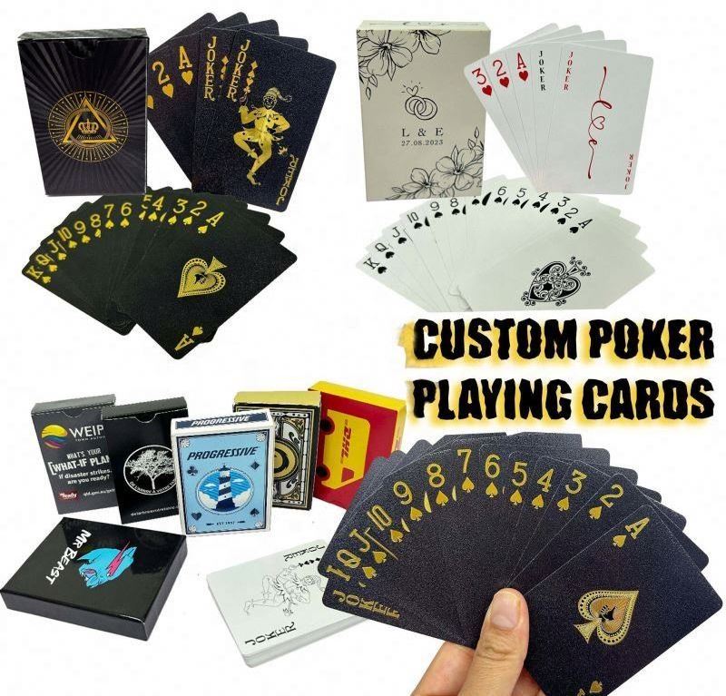 Custom Logo Printed Poker Playing Cards Personalized Advertising Game Box Packed for Gifts and Promotions on Sale