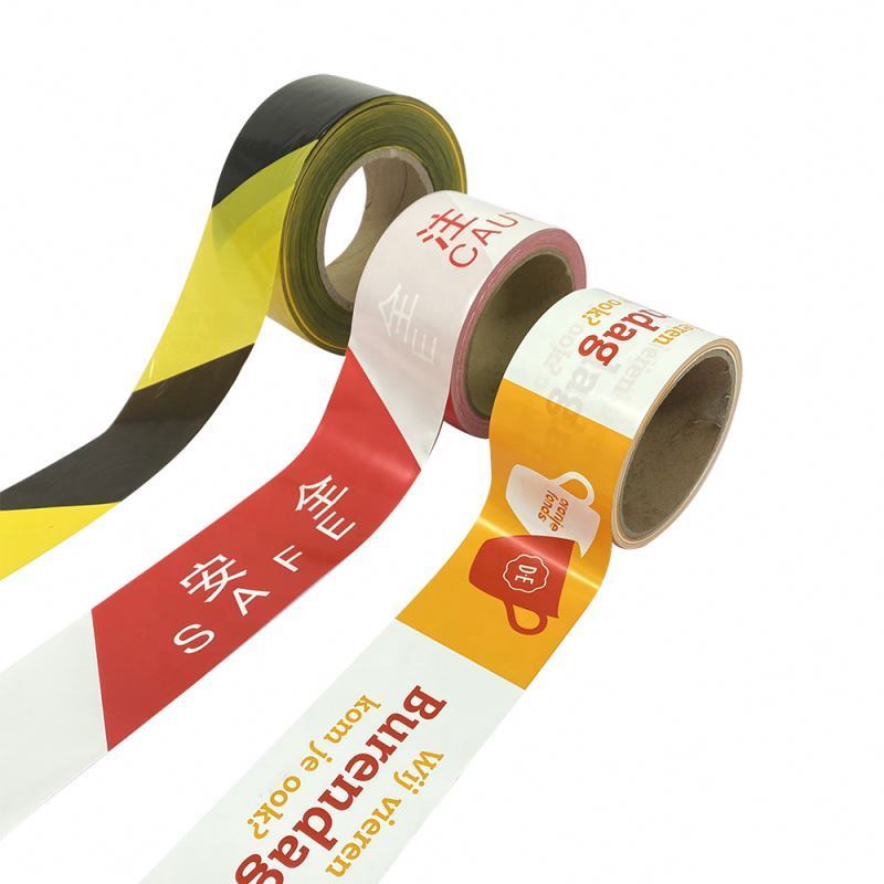 China Factory Custom Pe Warning Tape Crime Scene Caution Tape Yellow Color BOPP Film Floor Area Marking Pe Warning Tape