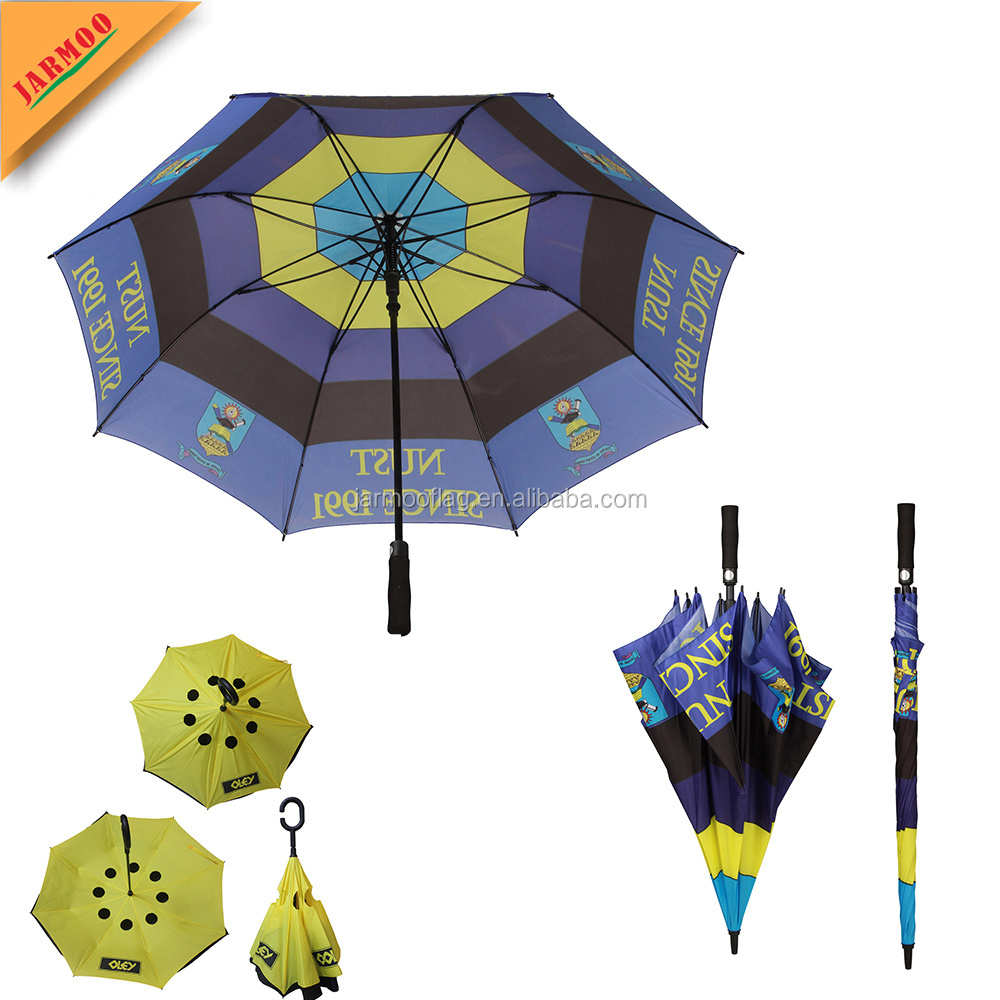 logo printed high-class fiberglass frame umbrella anti uv sun umbrella