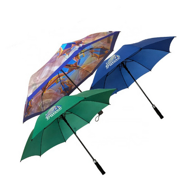 torch handle umbrella windproof fibreglass with foam handle uv protect windproof golf umbrella