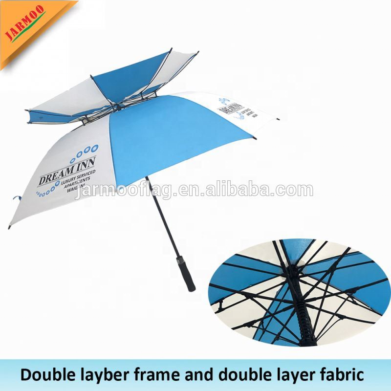 Windproof Double Layer Custom Umbrellas No Minimum 27 Inch Golf Umbrella