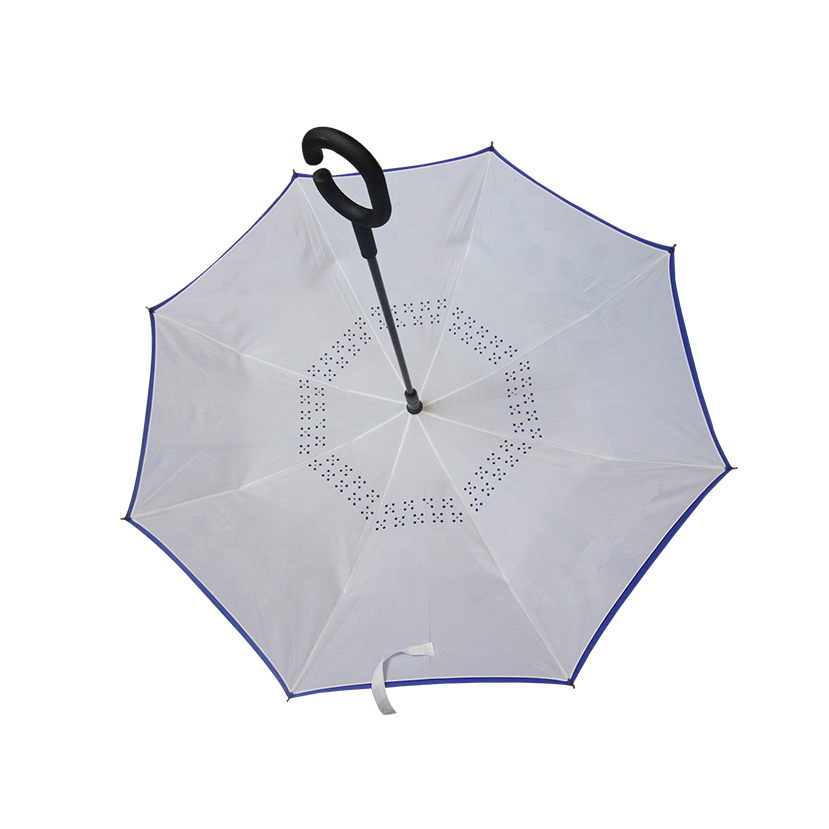 Top Quality 27 Inch Green And White Umbrella Silver Coating Colorful Reverse Umbrella