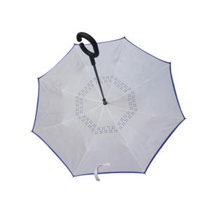 Top Quality 27 Inch Green And White Umbrella Silver Coating Colorful Reverse Umbrella