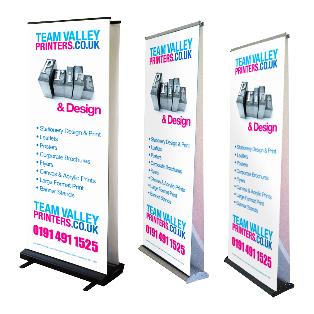 Aluminium Material 85*200cm Roll Up Display Free Standing Hand Roller Banner Pop Up Banner Stand For Display