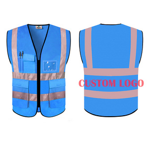 Hot Sale Custom Logo Design Sports Unisex Breathable Kids Man Safety Vest With 2 Pockets