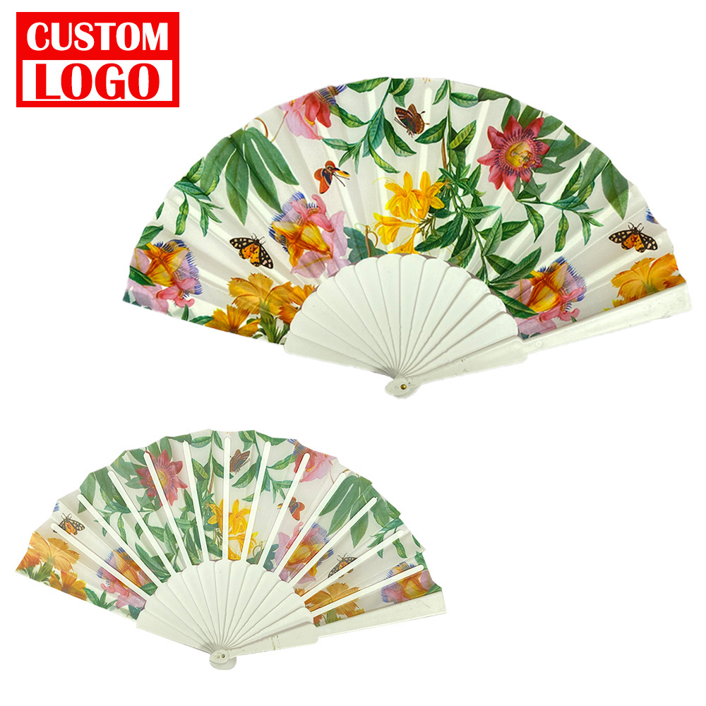 Personalized Printed Art Logo Handfan Favor Fabric Wooden Bamboo Paper Sublimating Folding Custom Hand Fan For Wedding Promotion