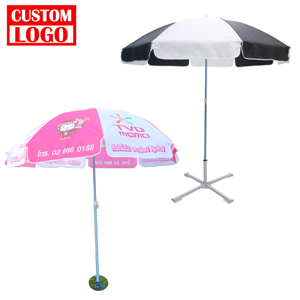 Wholesale Custom Logo Beach Umbrella Heavy Duty Umbrellas For Beach And Sun avoid With Prints