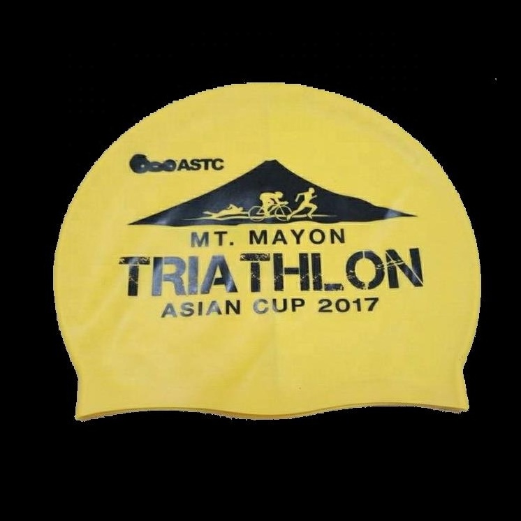 China Factory Color Print Custom Silicone Swimming Cap Colored Swim Cap