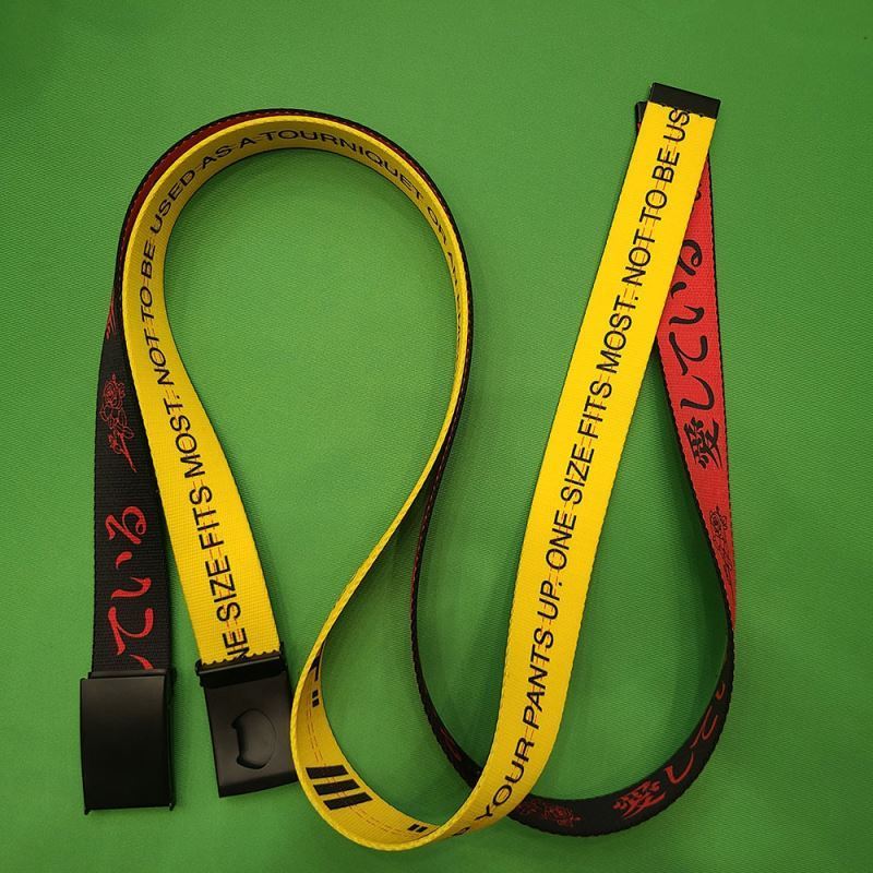 Custom Design Printed Jacquard Weave Waist Belts Nylon Polyester Canvas Braided Woven Custom Belt with Bucklesd