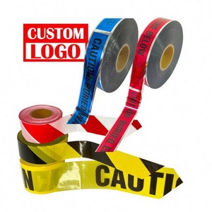 China Factory Custom Pe Warning Tape Crime Scene Caution Tape Yellow Color BOPP Film Floor Area Marking Pe Warning Tape