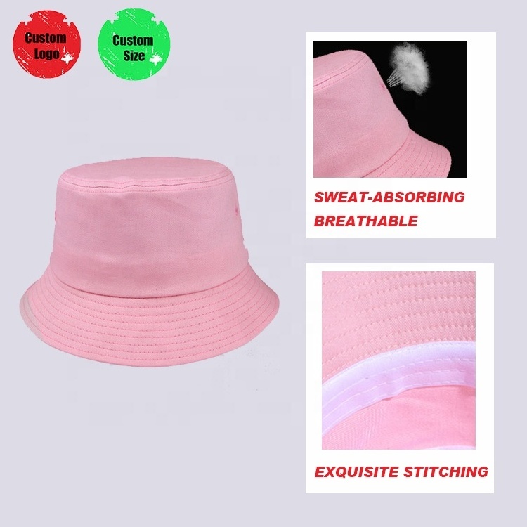 Private Label Designer Reversible Bucket Cap fish Hat Custom Logo For Fisherman Print Kid Cotton Unisex Adult Custom Bucket Hat