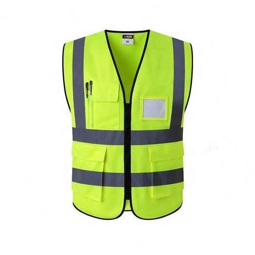 Workwear Construction Orange Safety Vest With Pockets Crossing Guard Vest Reflector Jackets With Custom Logo