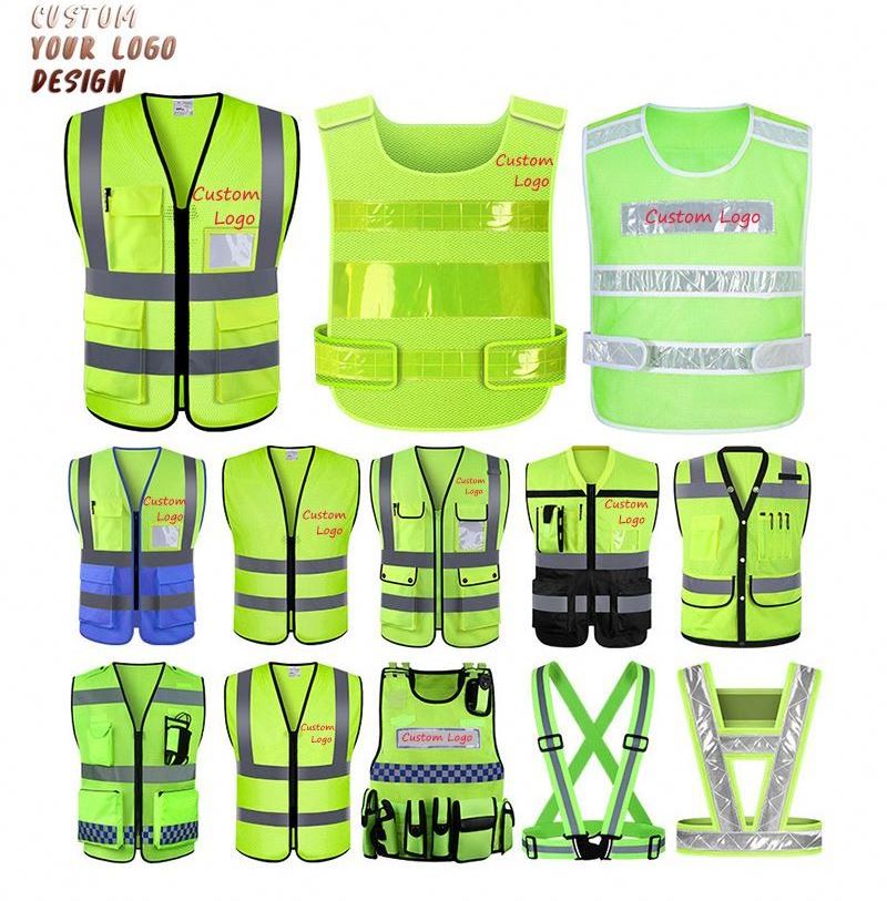 Construction Traffic Hi Viz with Pockets Work Reflective Blue Safety Vest