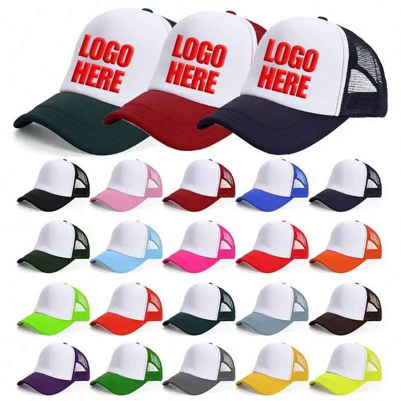 Your Brand Logo 5 Panel Mesh Snapback Cap Embroidery 5-Panel 100% Polyester Legacy Caps Trucker Foam Hat Custom