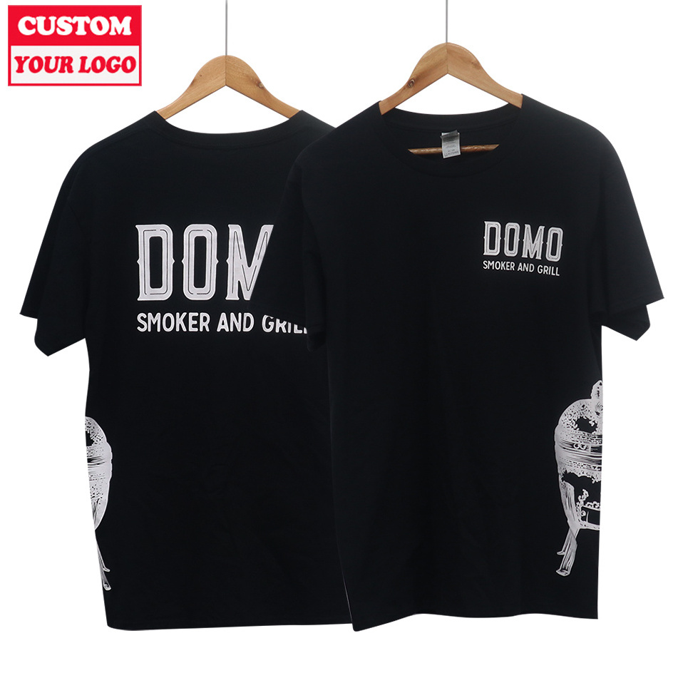 Wholesale Custom Printed Embroidered Logo Ring Spun Cotton Graphic Box Cut Tshirt V Neck T Shirts Men Dtg Shirt